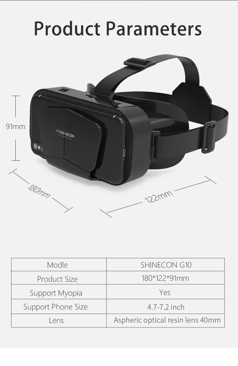 3D Virtual Reality VR Glasses Headset Devices Helmet Lenses Goggles Smart For Smartphones Phone Cell Mobile Game Viar Viewer Set