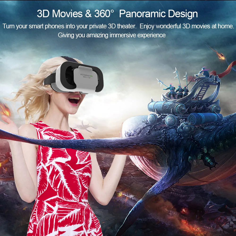 3D Virtual Reality VR Glasses Headset Devices Helmet Lenses Goggles Smart For Smartphones Phone Cell Mobile Game Viar Viewer Set