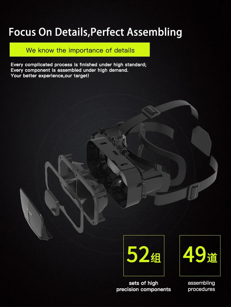 3D Virtual Reality VR Glasses Headset Devices Helmet Lenses Goggles Smart For Smartphones Phone Cell Mobile Game Viar Viewer Set
