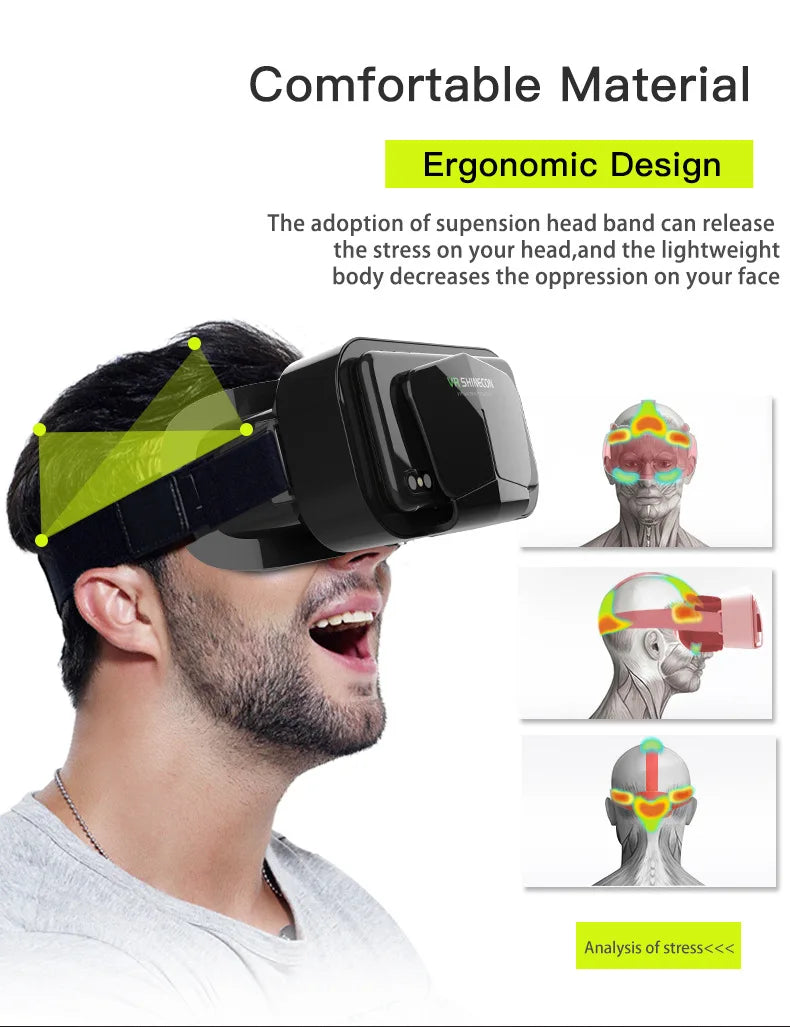 3D Virtual Reality VR Glasses Headset Devices Helmet Lenses Goggles Smart For Smartphones Phone Cell Mobile Game Viar Viewer Set