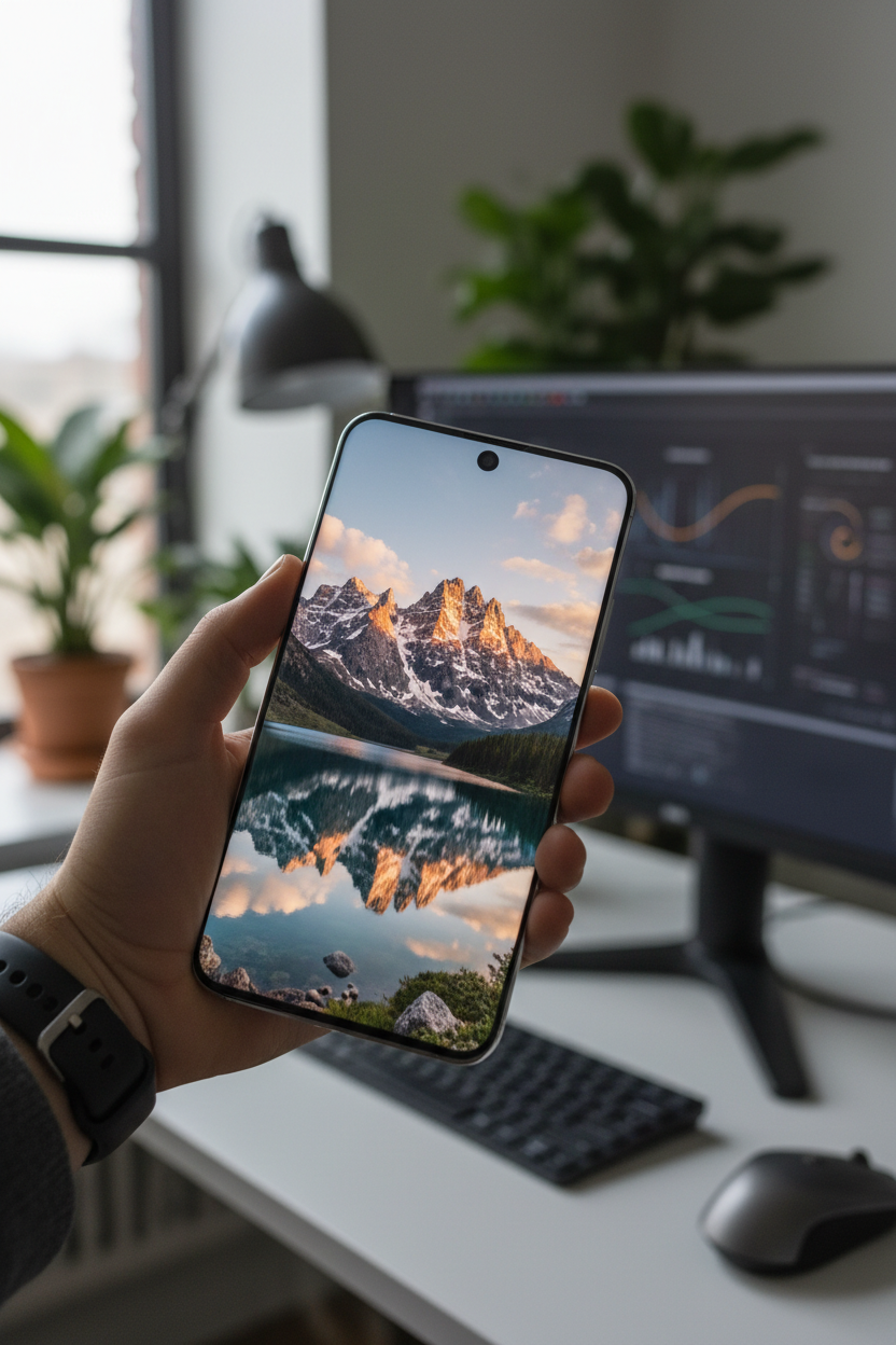 Edge-to-Edge Flagship Smartphone - Lifestyle Shot